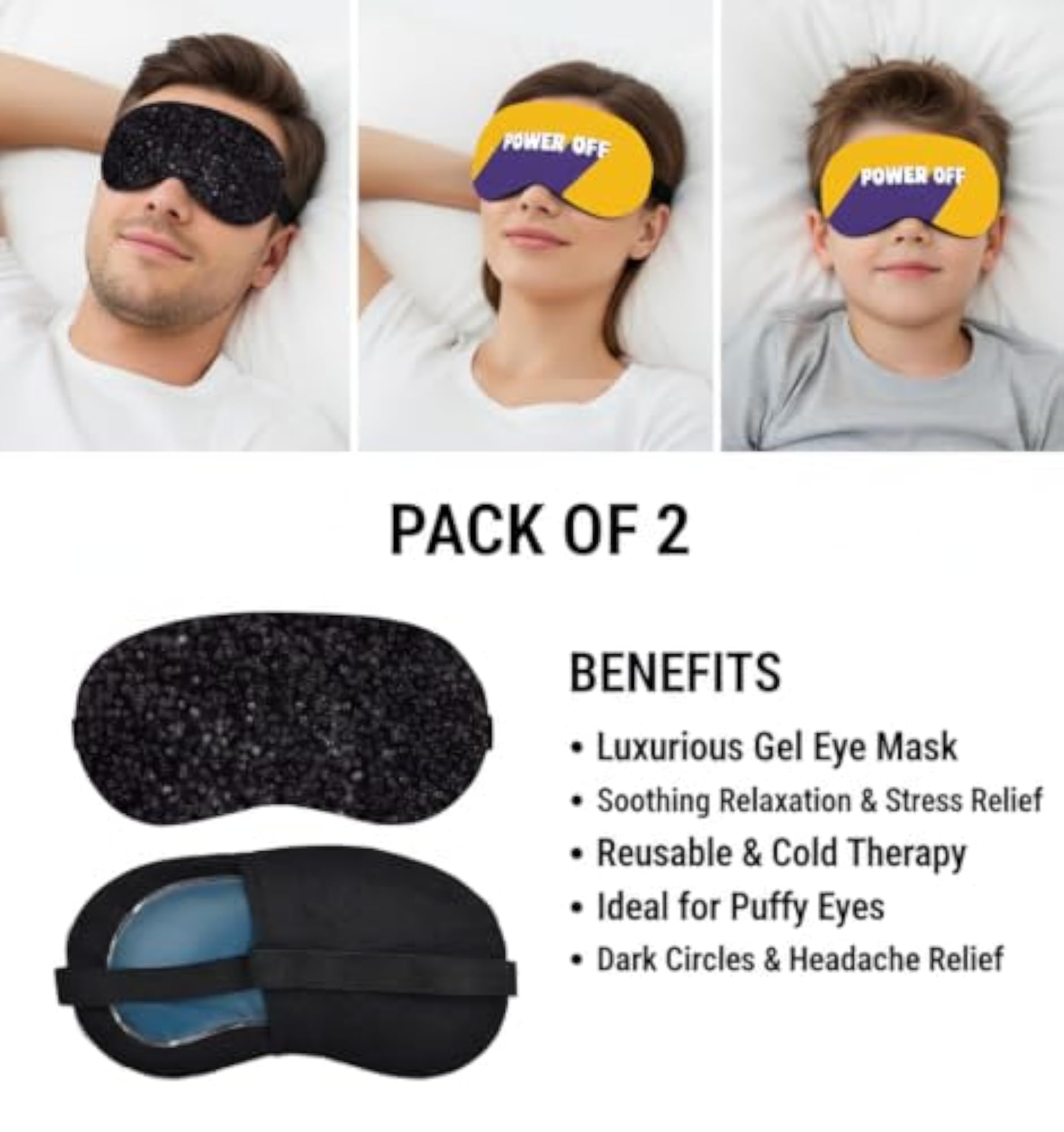 Power Off & Sparkle Eye Mask for Sleep, Light Blocking